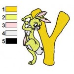 Winnie the Pooh Alphabet Y Embroidery Design 03